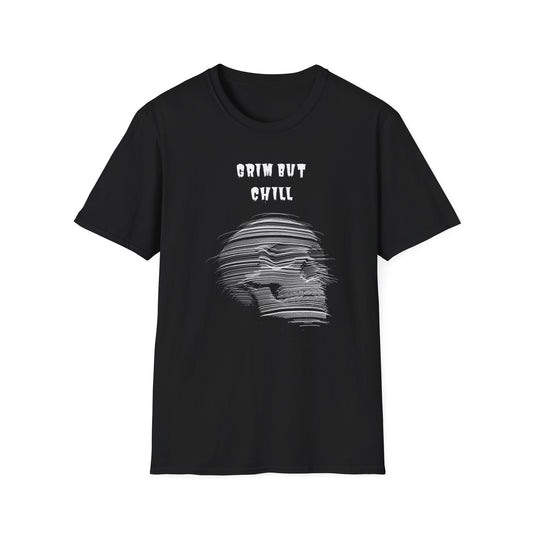 Unisex Softstyle T-Shirt - Grim But Chill Skull Design